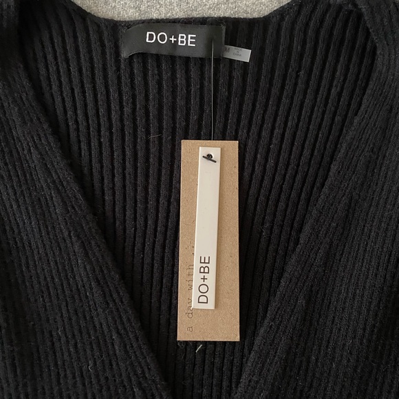 NWT Do & Be black wrap ribbed sweater - Picture 6 of 8